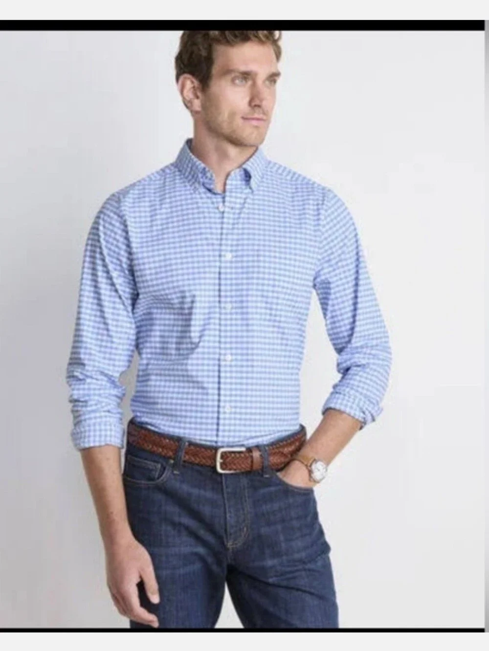 NWT Vineyard Vines Murray Shirt Gingham Marine Large - Picture 1 of 6